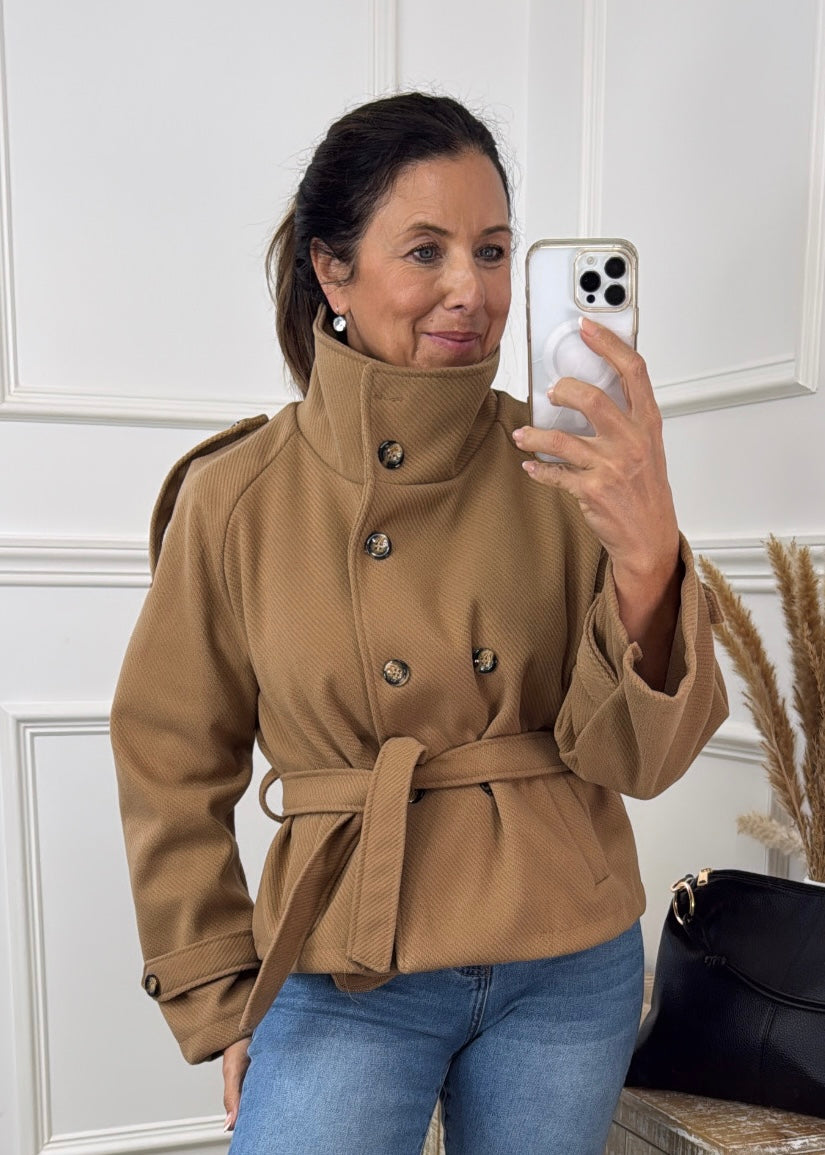 Roisin Camel Jacket With  Buttons