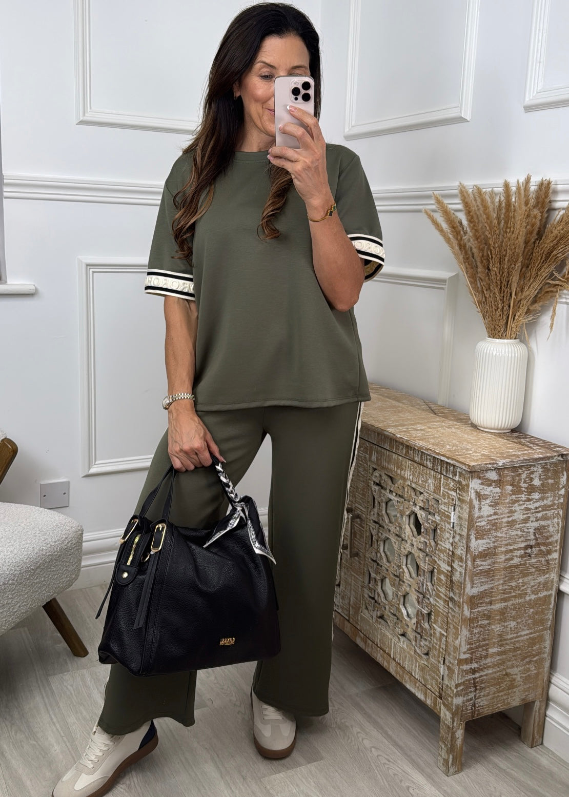 Scilla Khaki Embossed Stripe Tracksuit