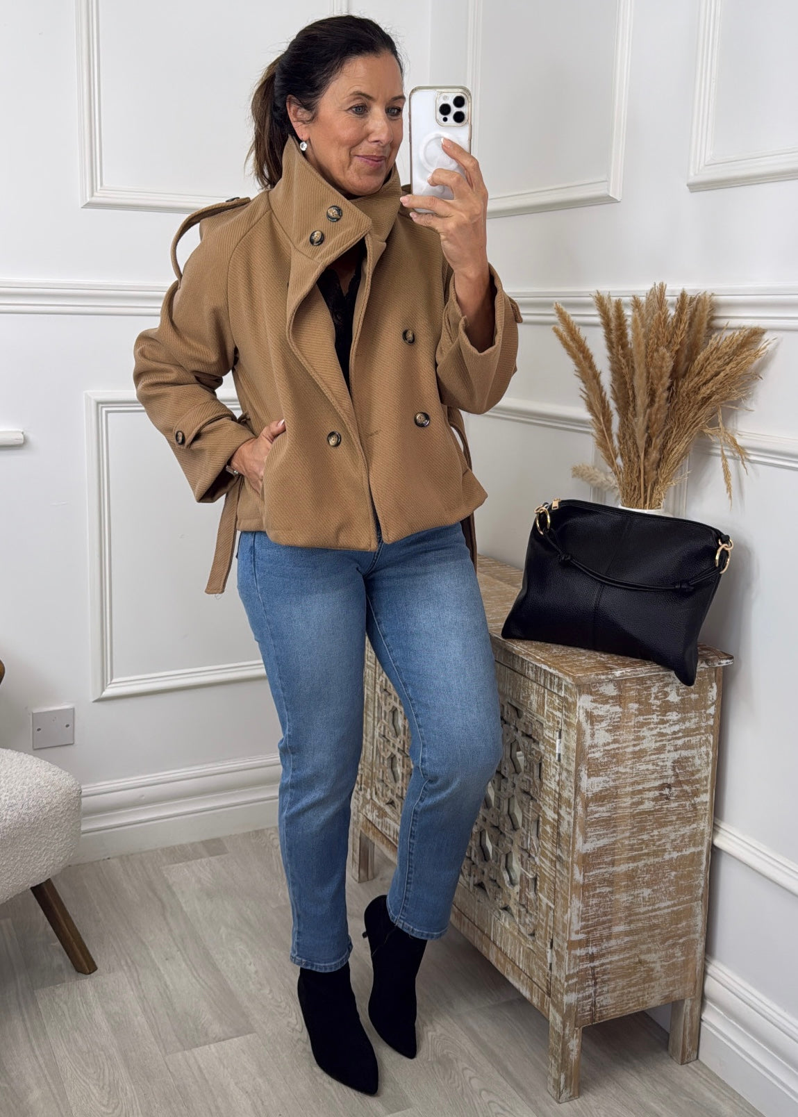 Roisin Camel Jacket With  Buttons