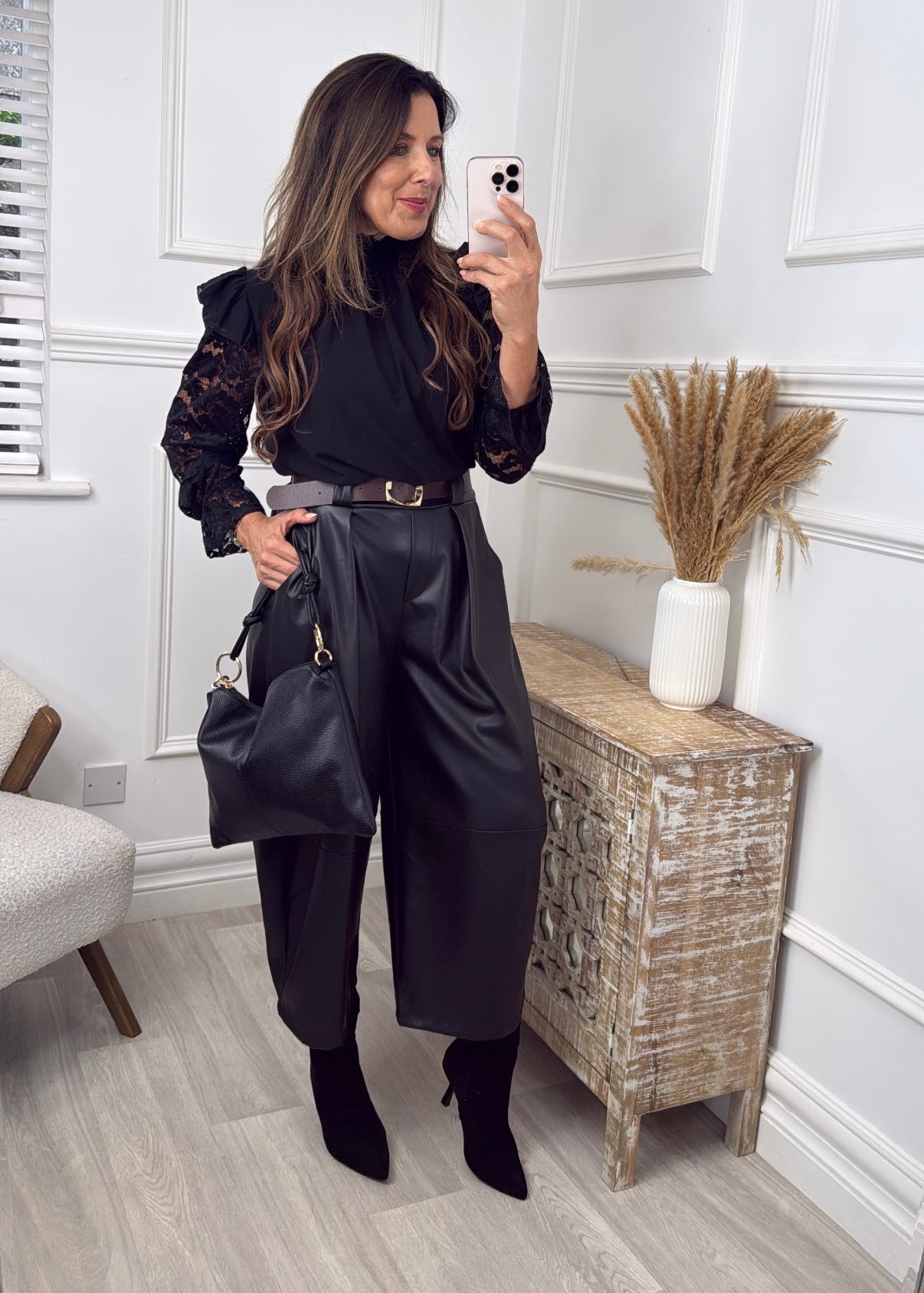 Abby Black High Neck Top