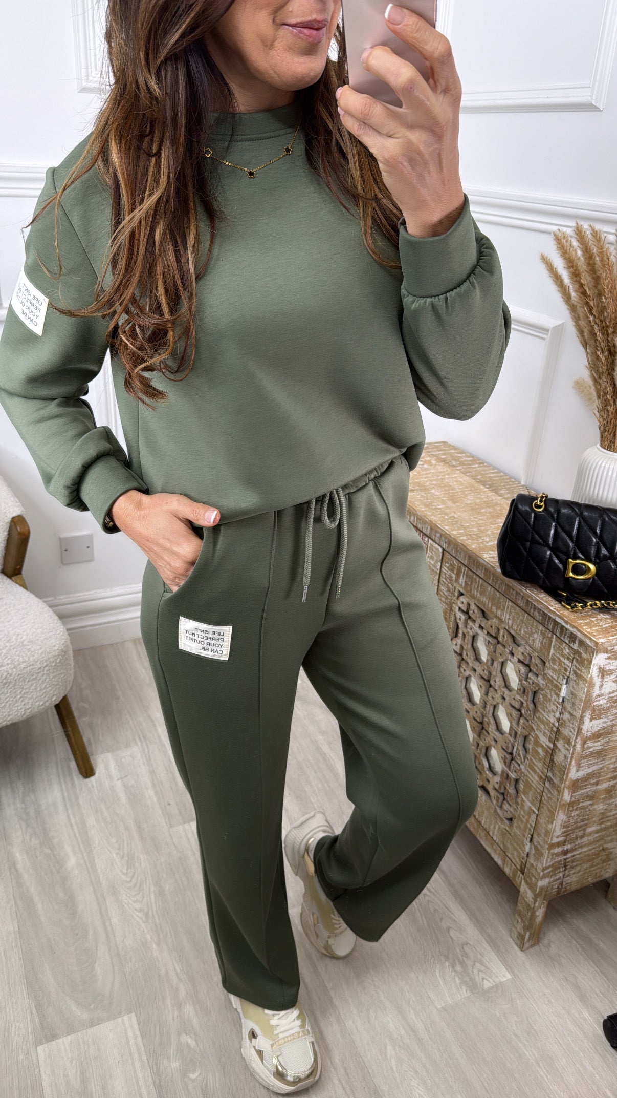 Gail Khaki Seam Detail Set