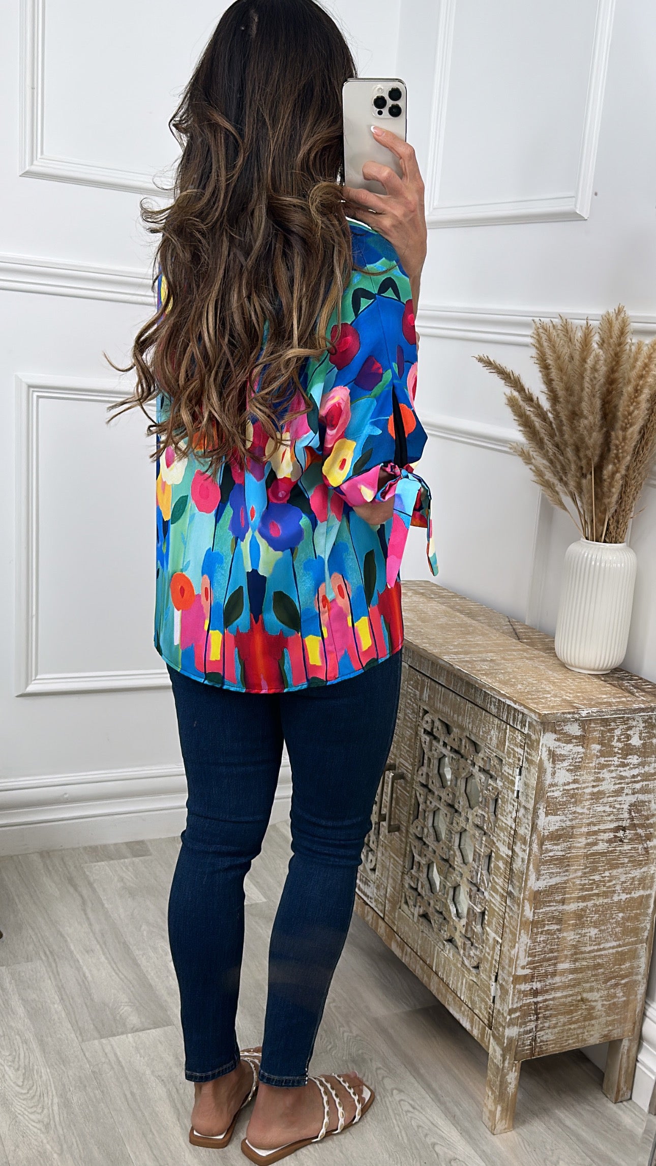 Ramona Blue Blossom Print Blouse