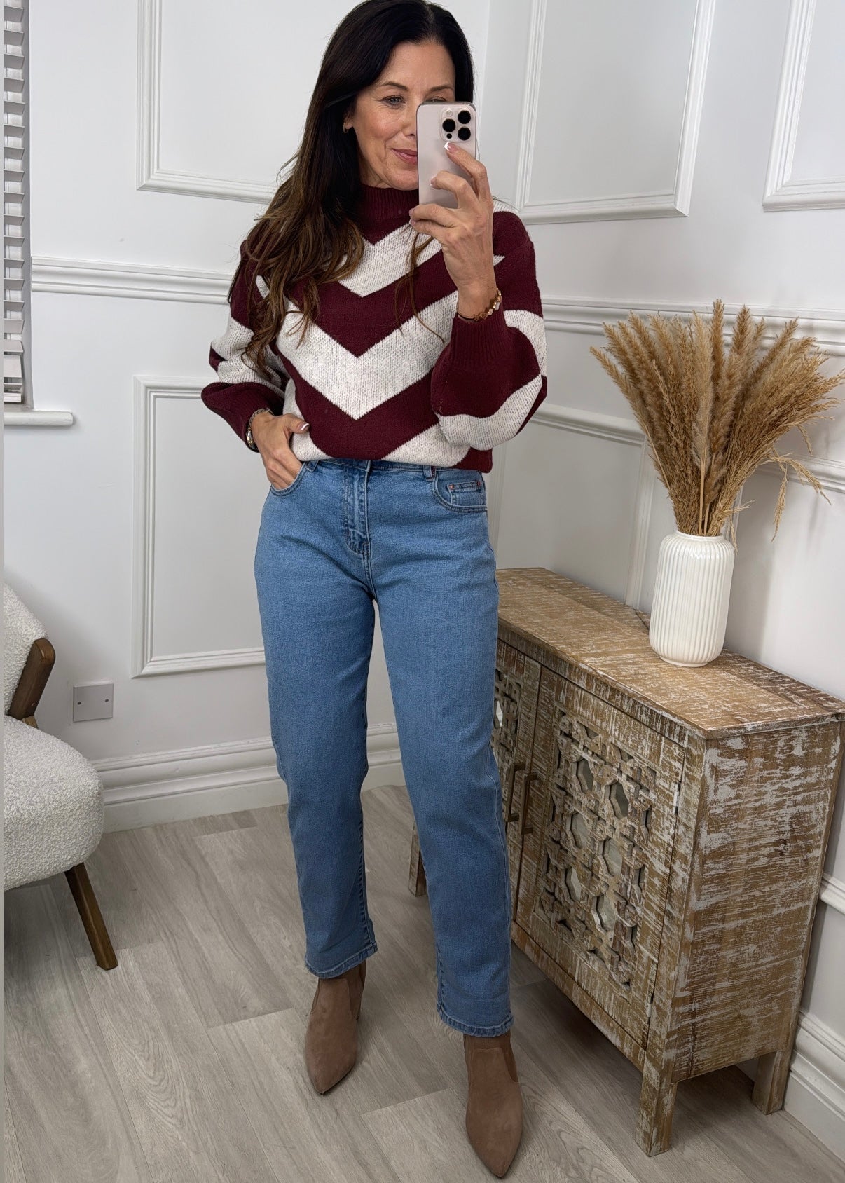 Eliza Blue High Waist Mom Jeans