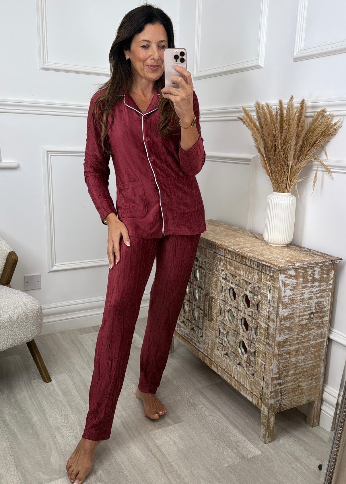 Cassandra Fuchsia Velour Pajama