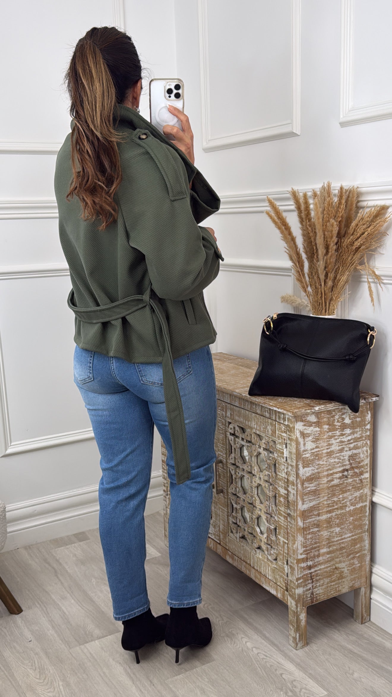 Roisin Khaki Jacket With  Buttons