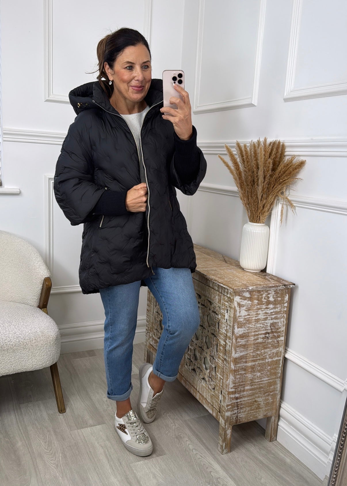 Hallie Black Tube Cuff Jacket