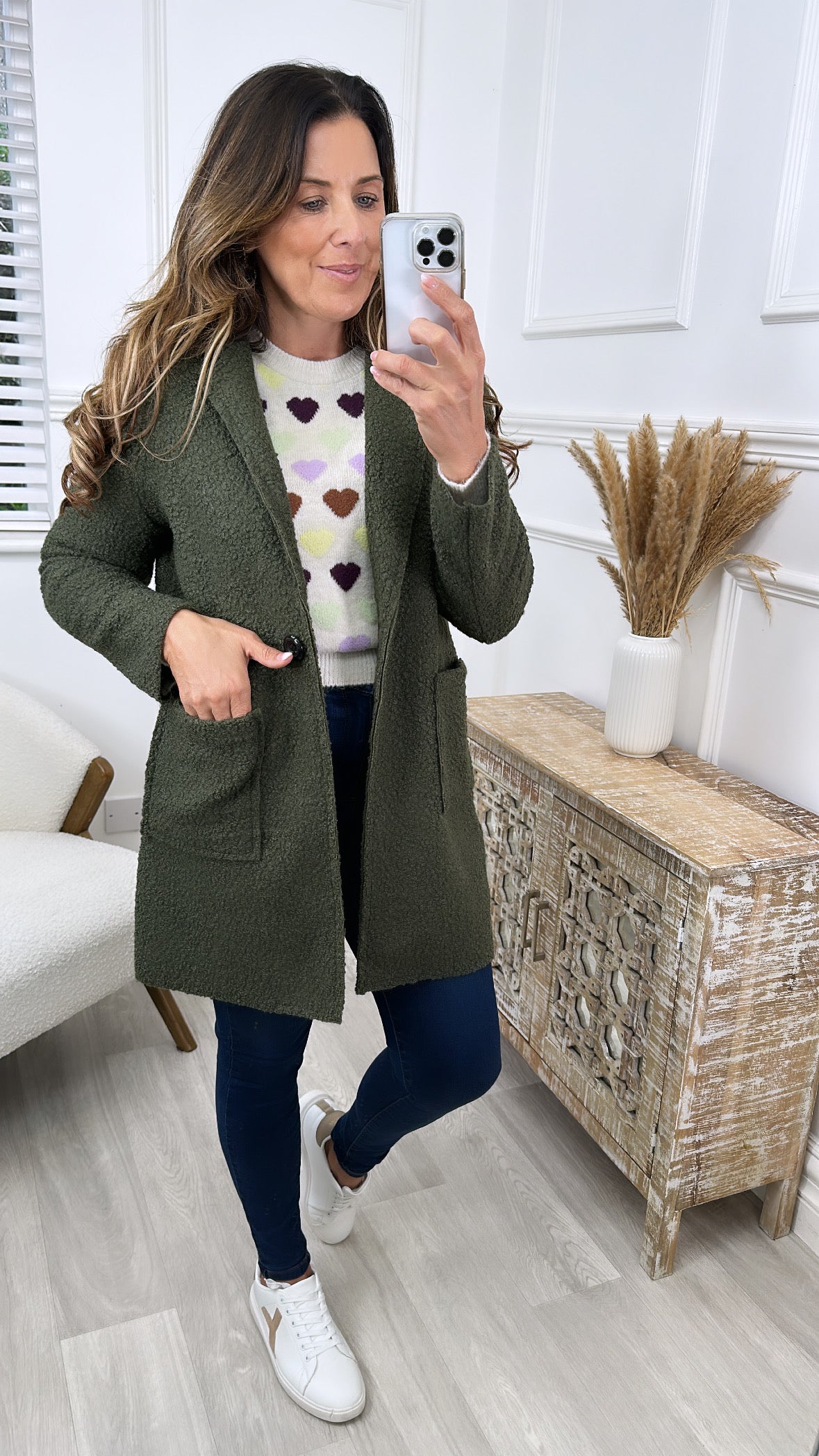 Judith Khaki One Button Coat