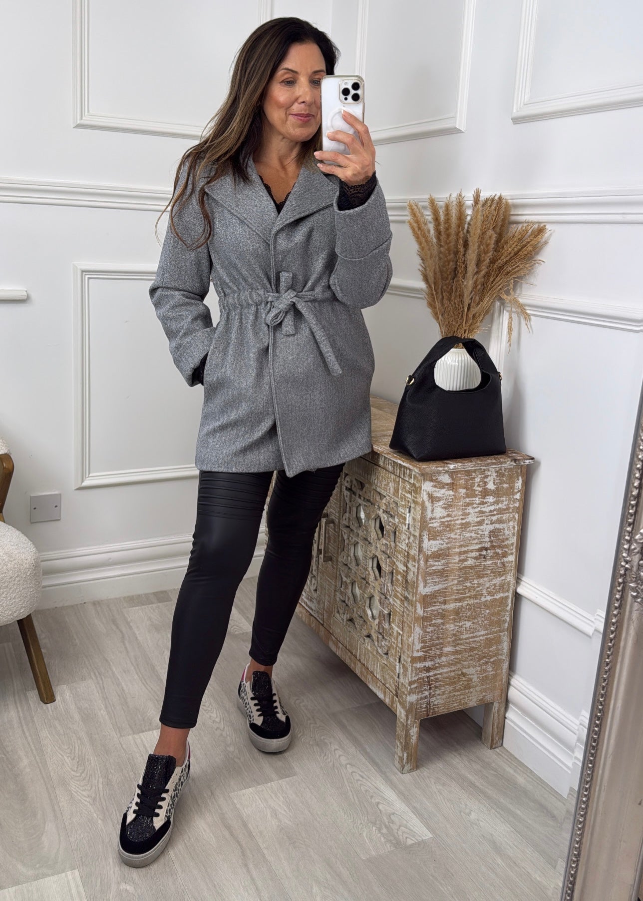 Rosie Grey Belted Jacket