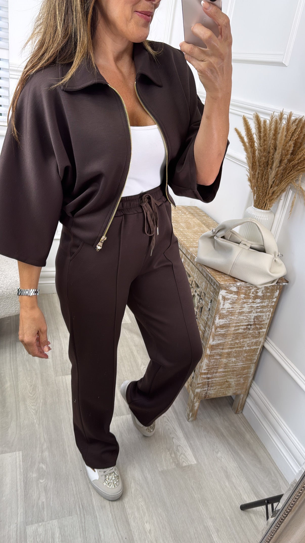 Rachel Brown Two Piece Zip Jacket Set