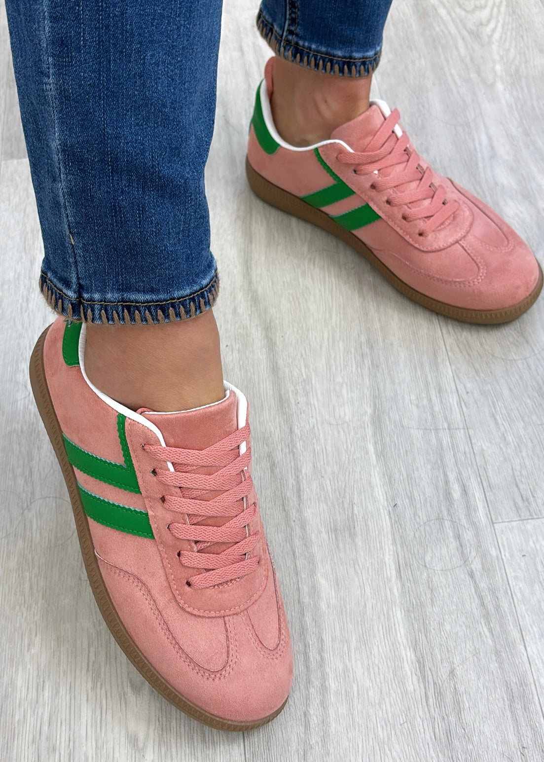 Winona Pink Lace Up Sneakers