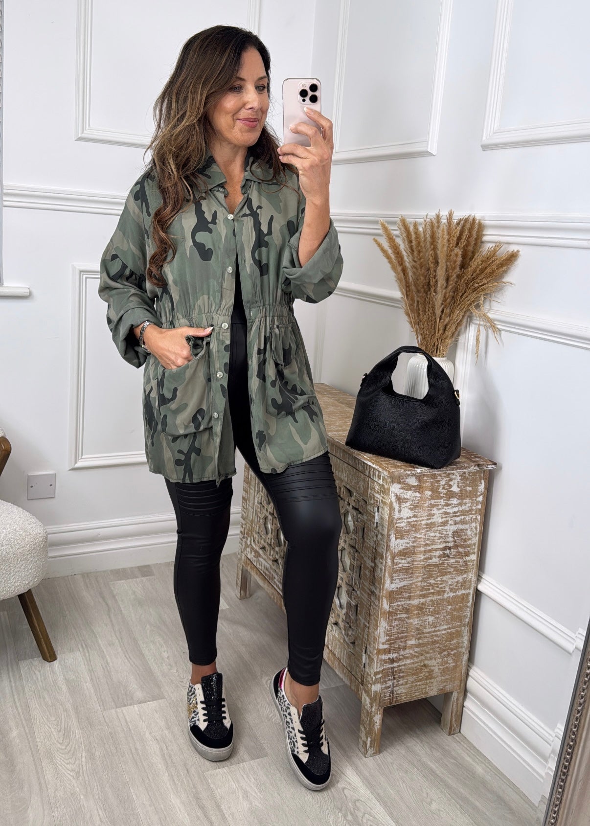 Keira Khaki Pocket Cargo Shirt