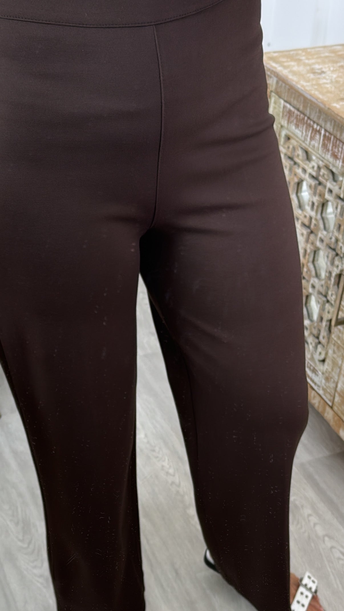 Harlow Brown Straight Leg Trousers