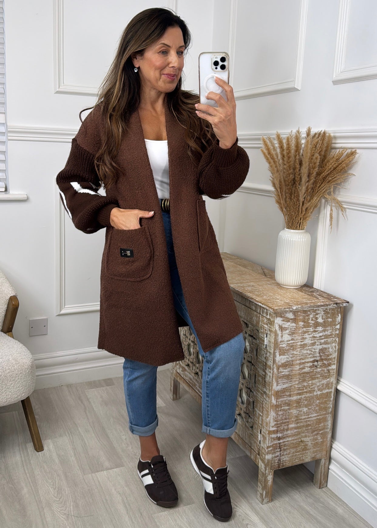 Yvonne Brown Heart Sleeve Coatigan
