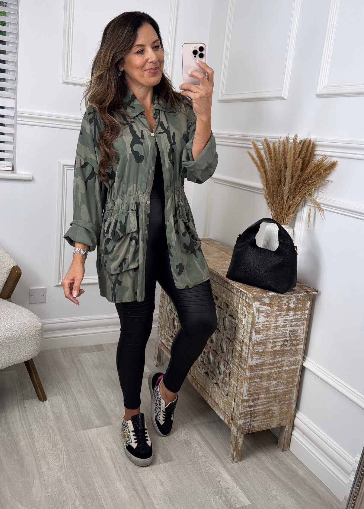 Keira Khaki Pocket Cargo Shirt