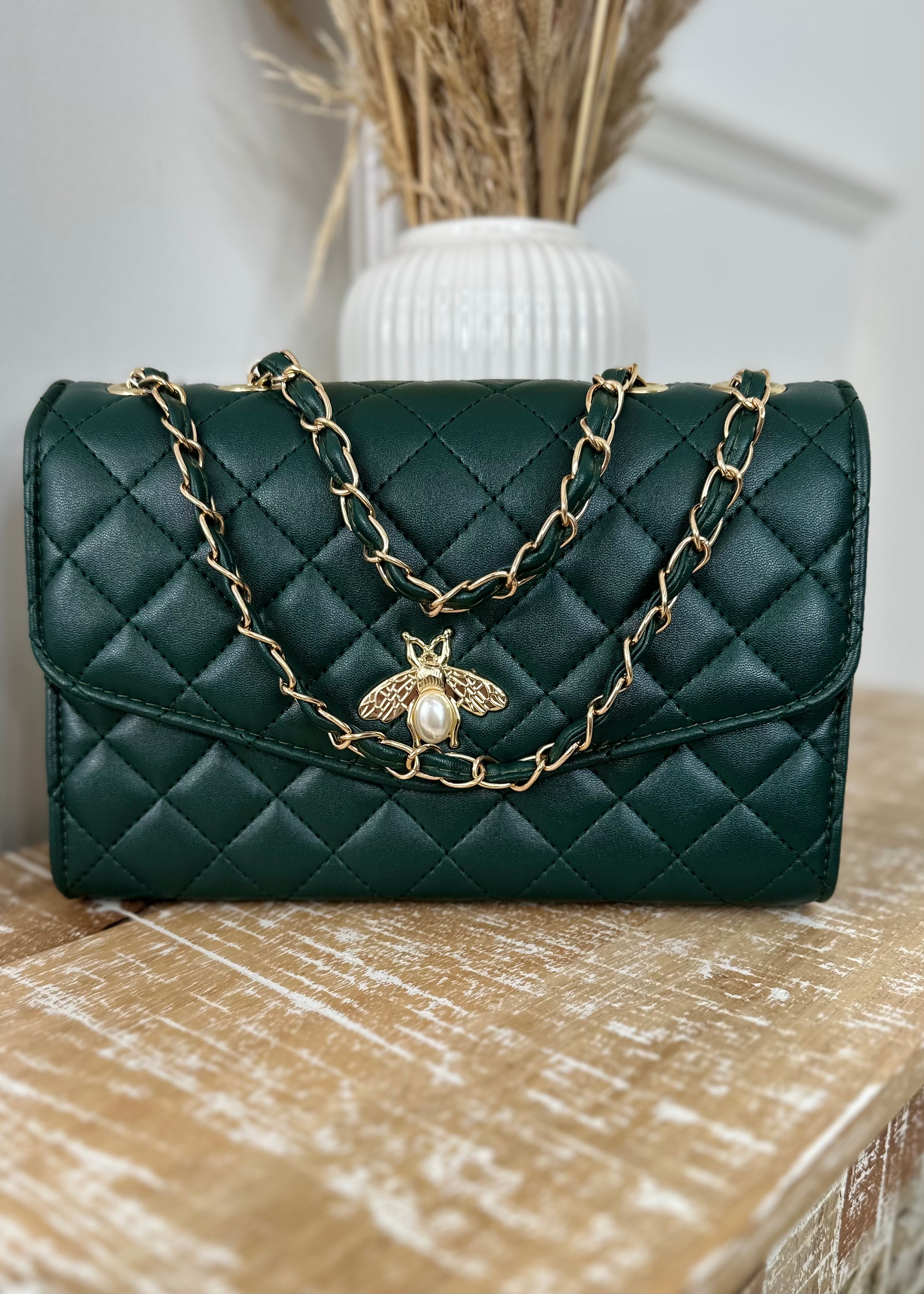 Dakota Green Bee Clasp Bag