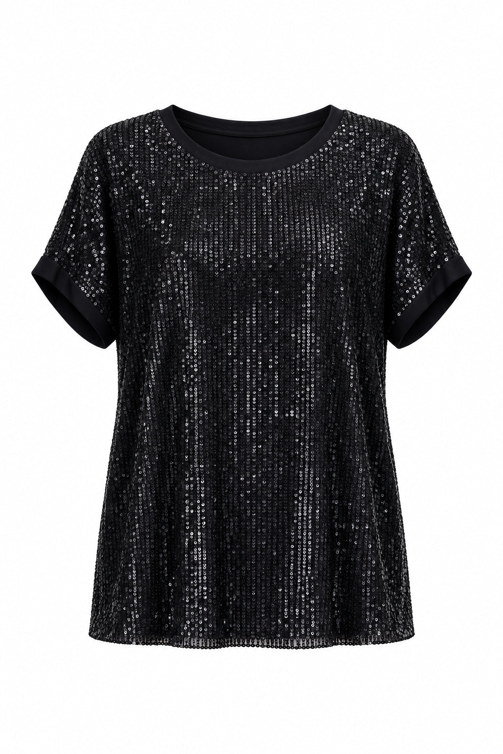 Matilda Black Sequin Short Sleeve Top