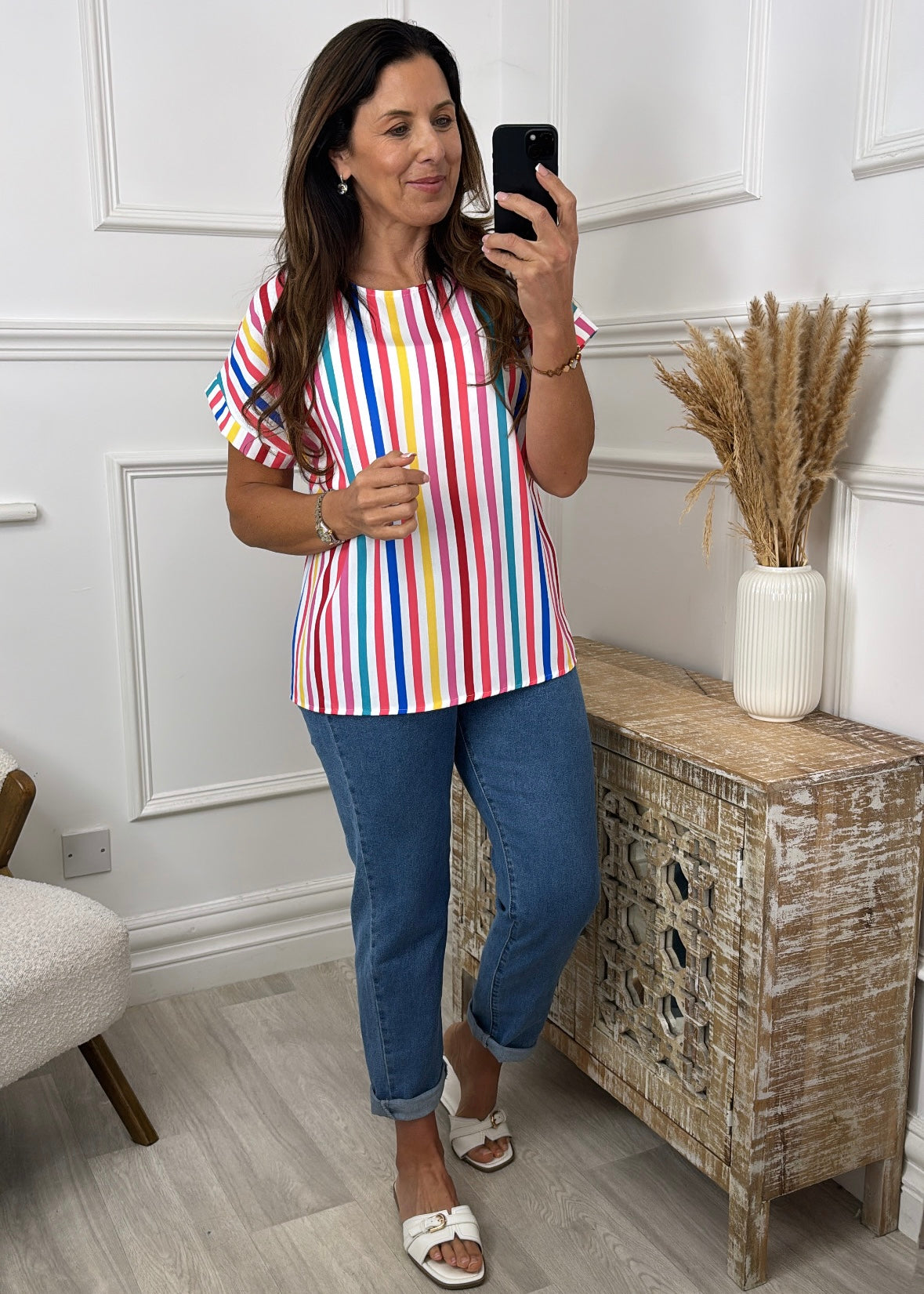 Camilla White Striped T-Shirt