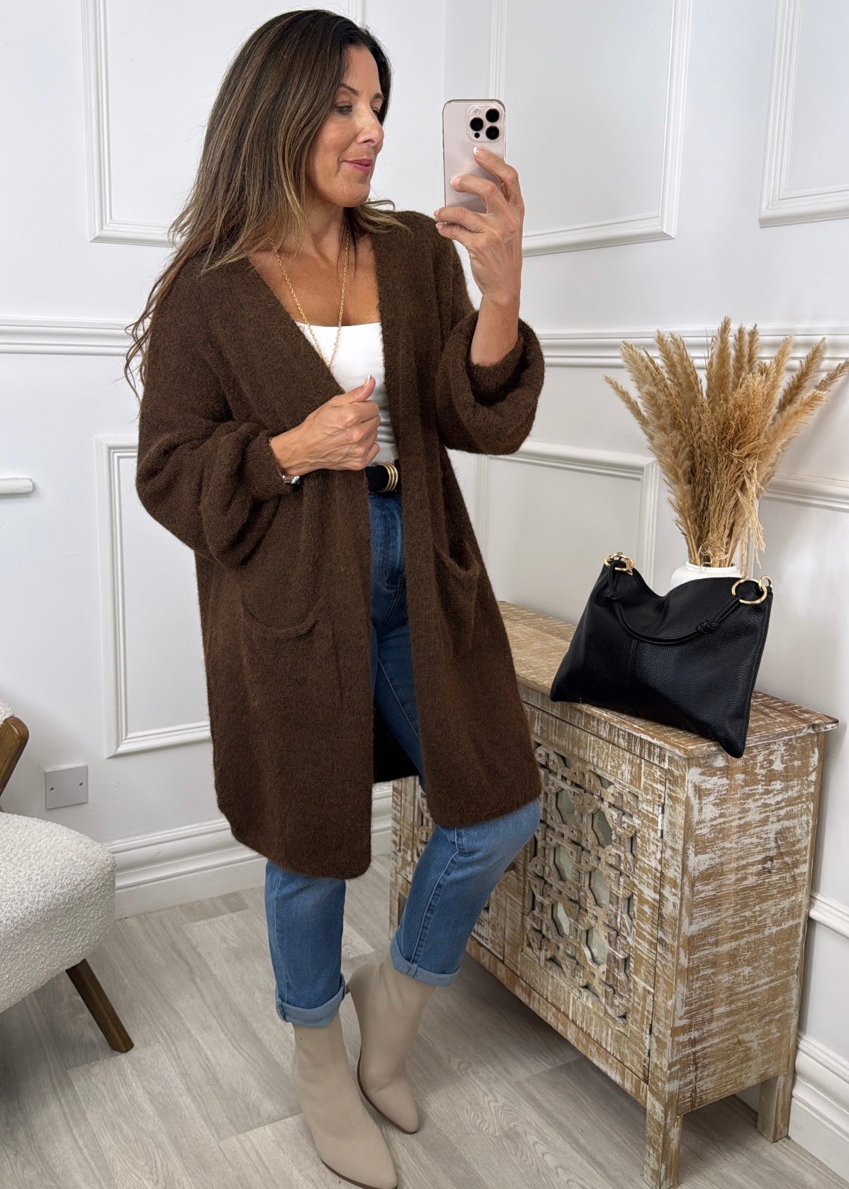 Payton Brown Pocket Cardigan