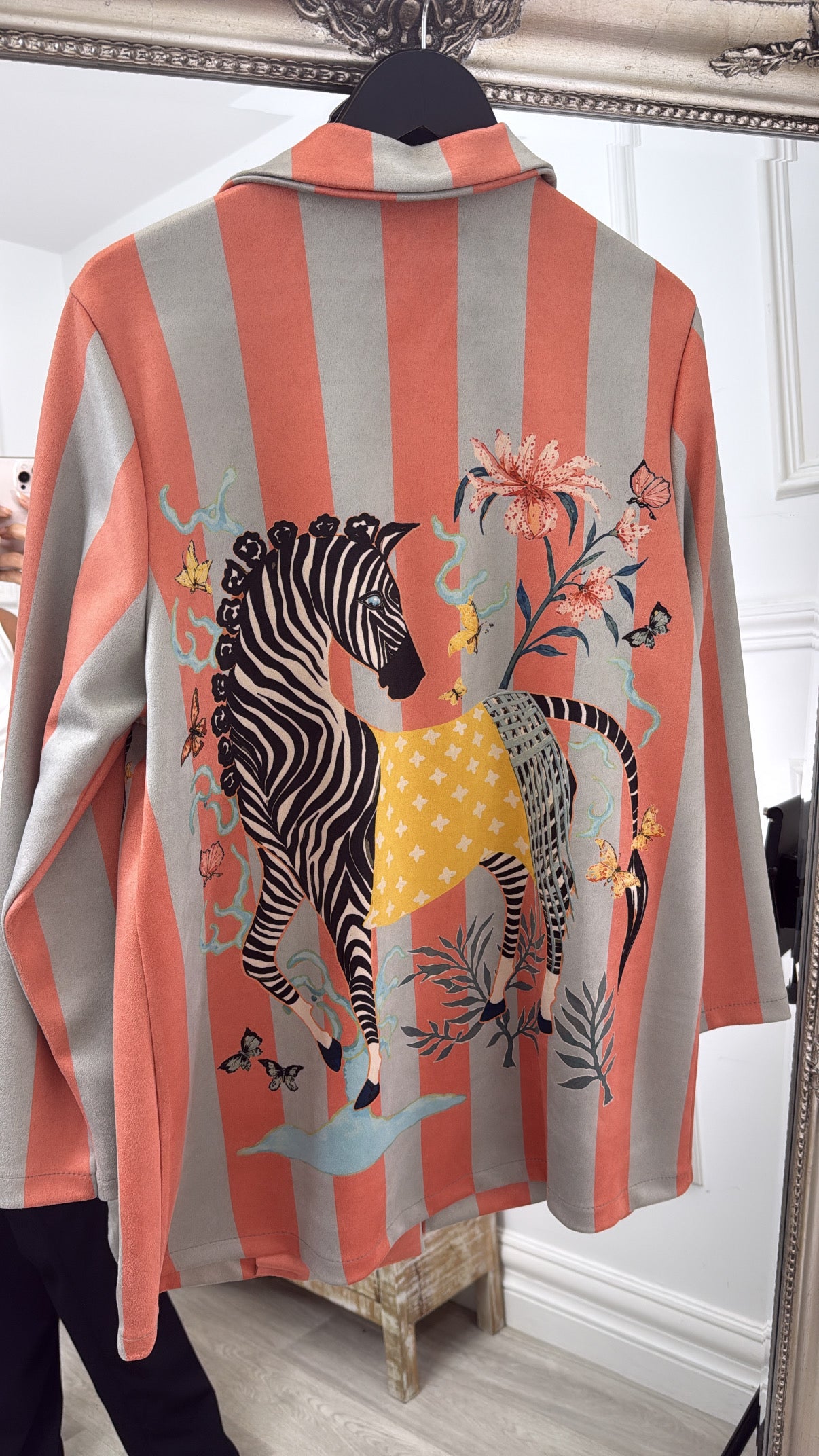Hazel Orange Stripe Print Jacket