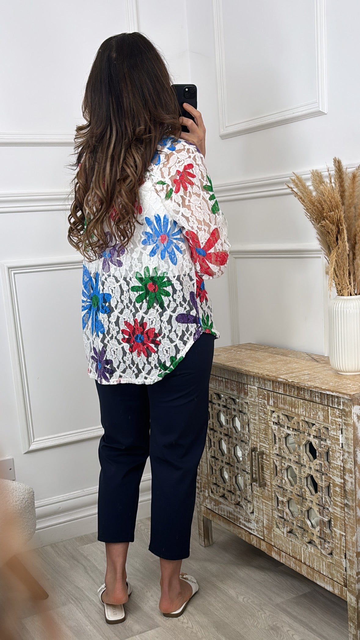 Laura White Floral Lace Blouse