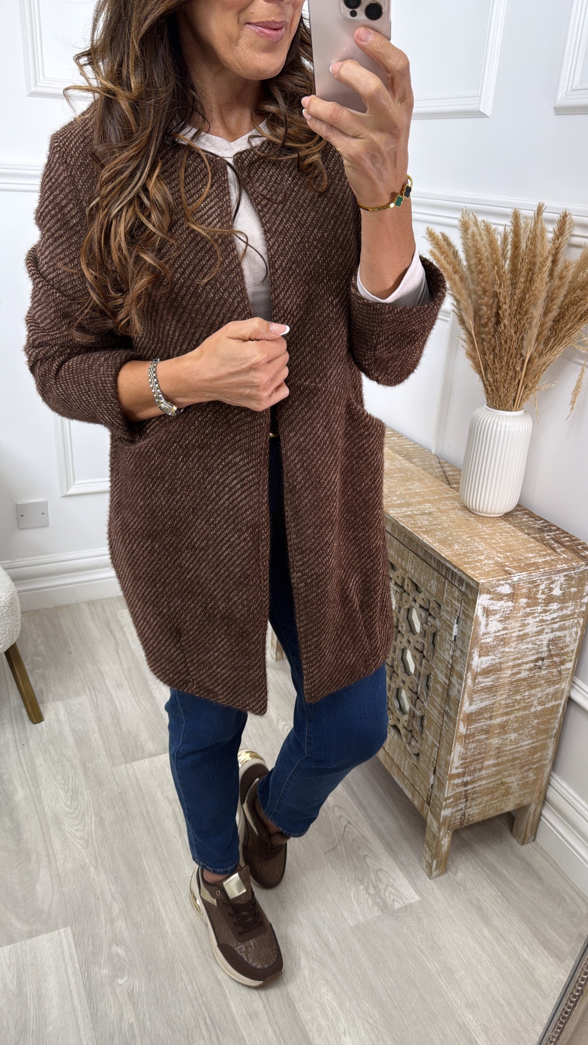 Tierney Brown Stripe Knit Cardigan