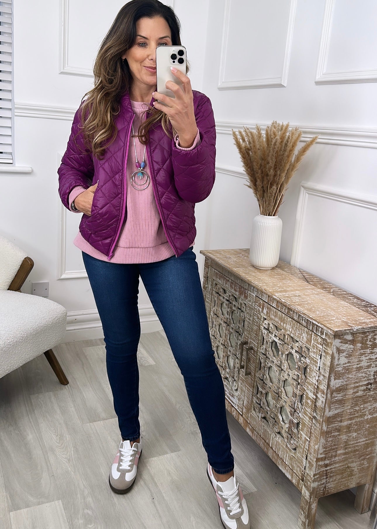 Felicity Magenta Quilt Jacket