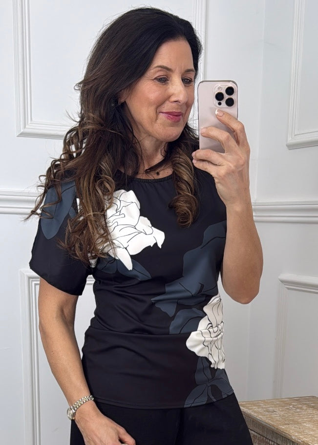 Josetta Black Floral Top Set