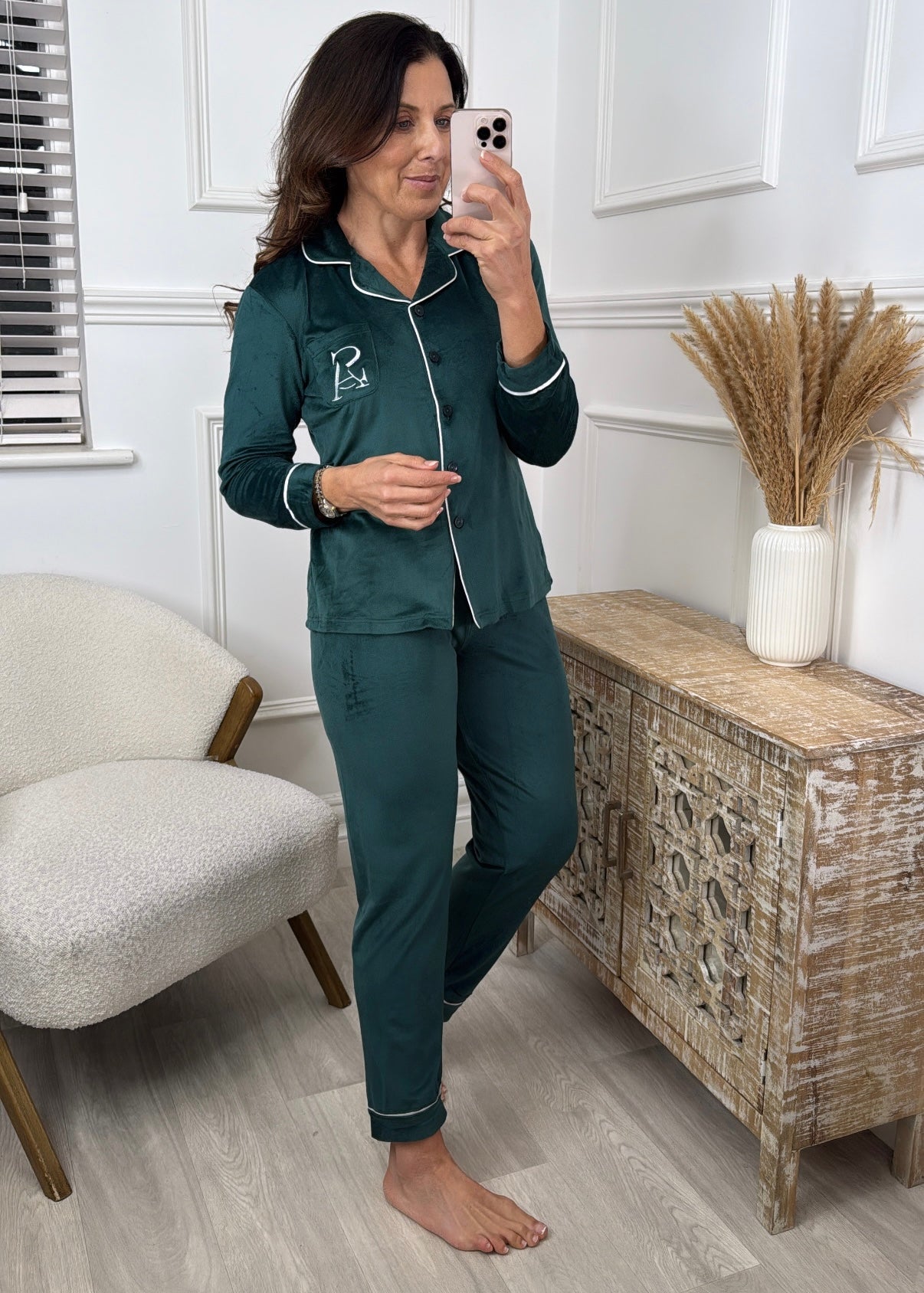 Indira Green Velour Pajama