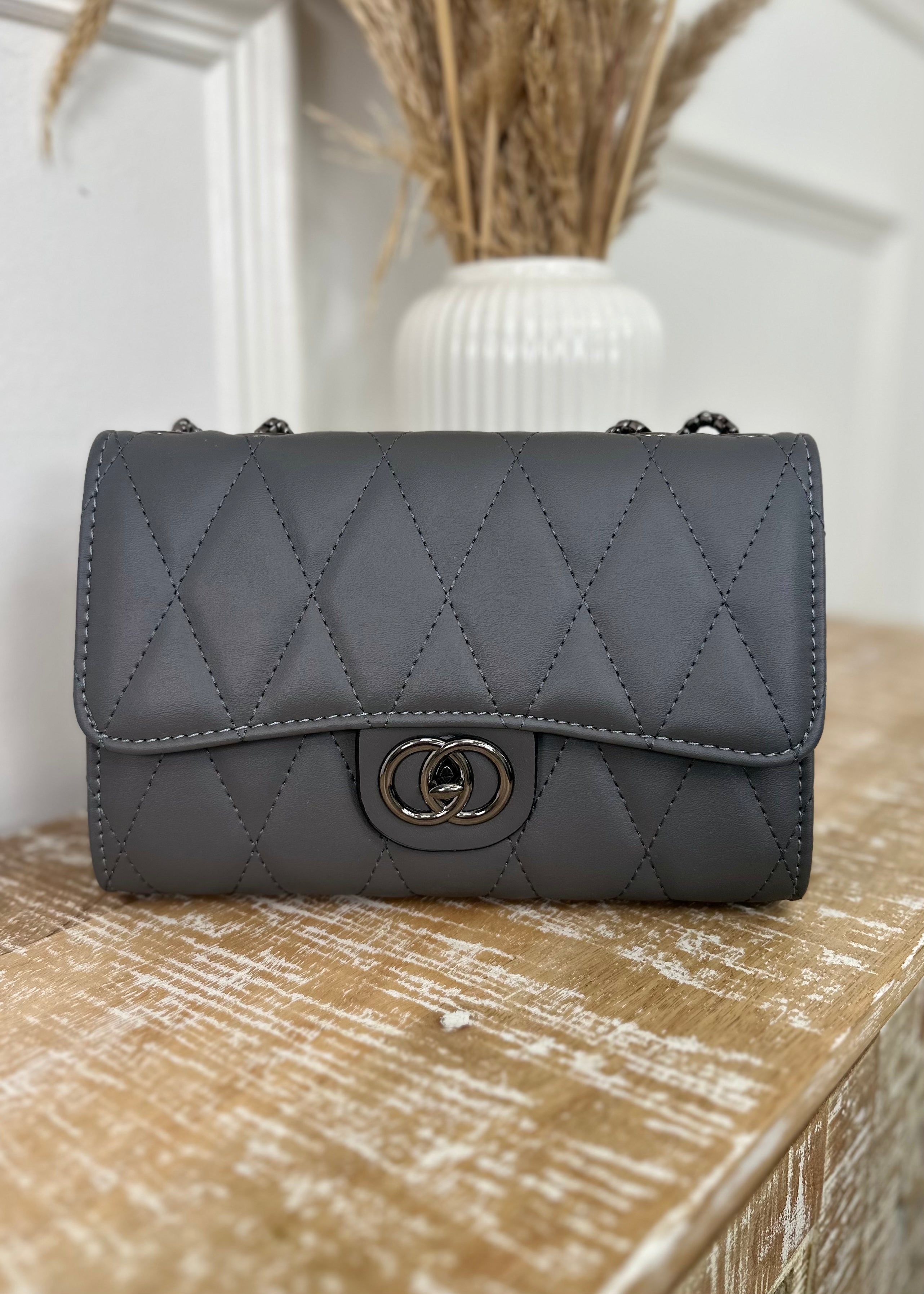 Elsa Grey Quilted Bag