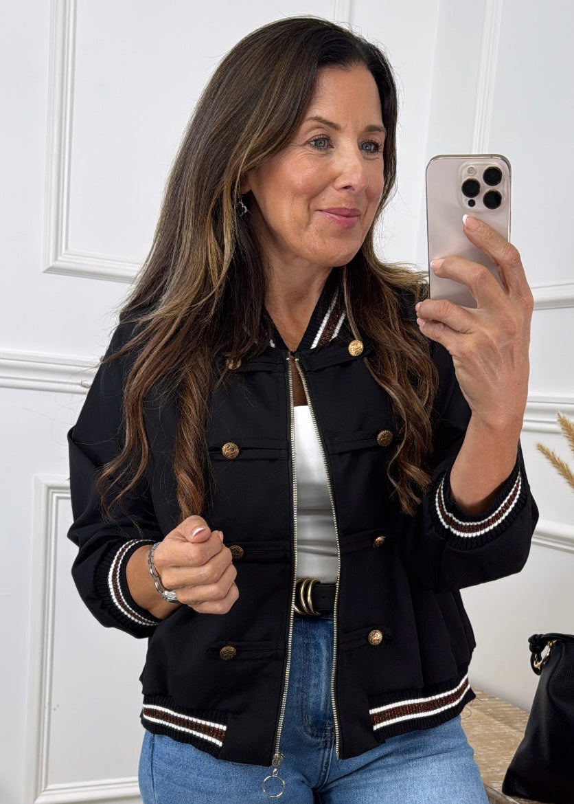 Gwen Black Zip Detailed Jacket
