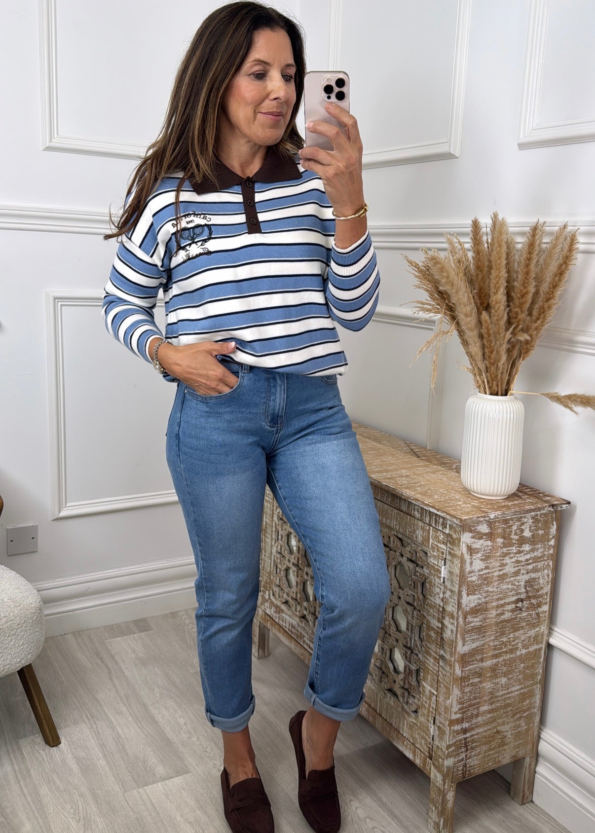 Lilibeth Blue Collar Sweatshirt