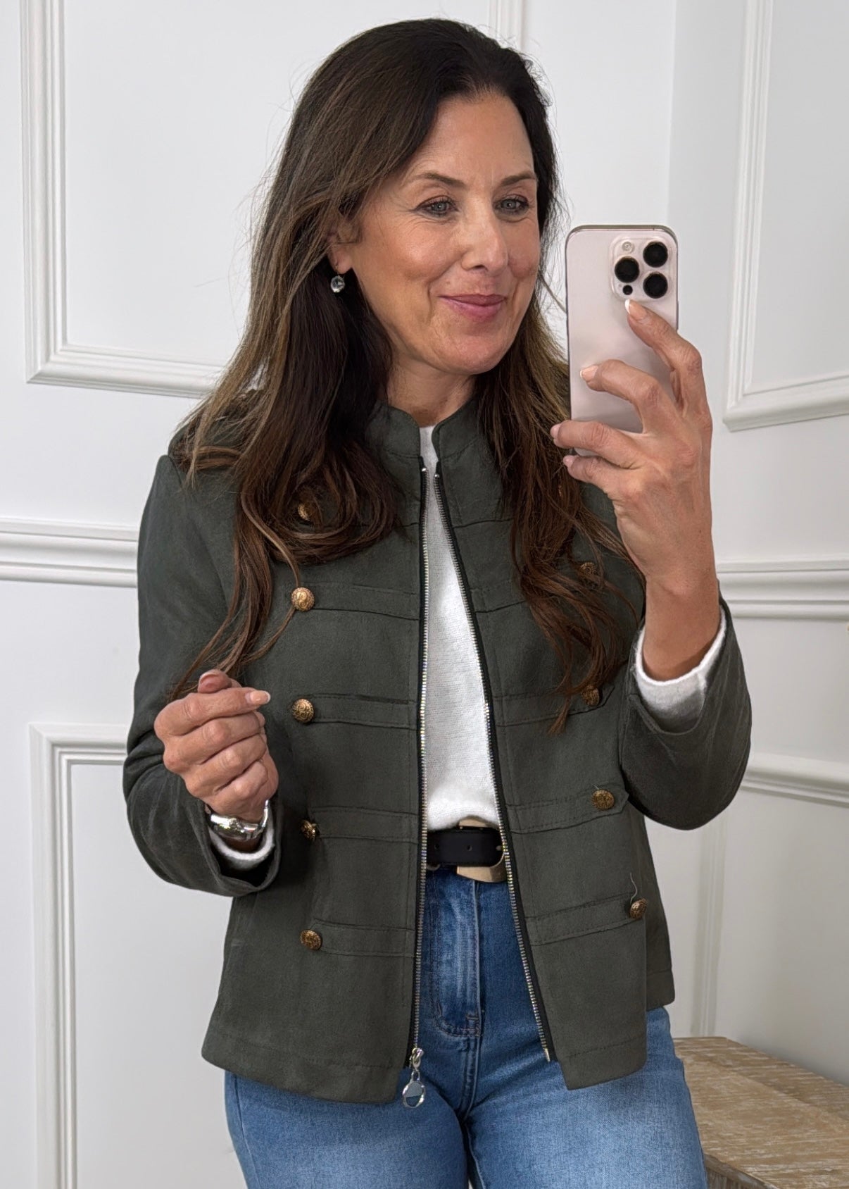 Laney Khaki Military Button Jacket
