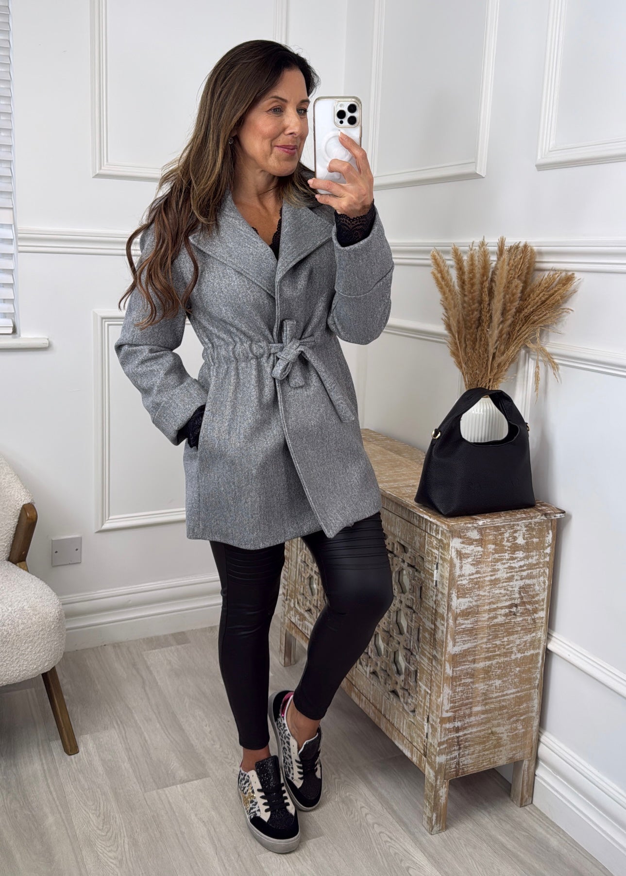 Rosie Grey Belted Jacket