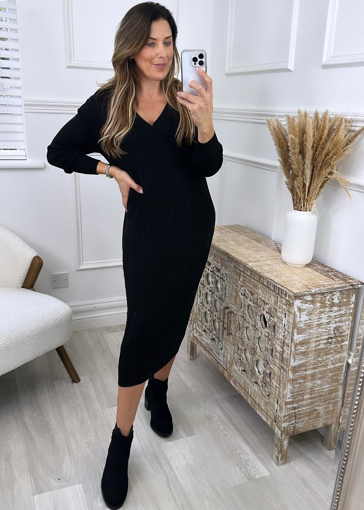 Connie Black Suede Ankle Boots