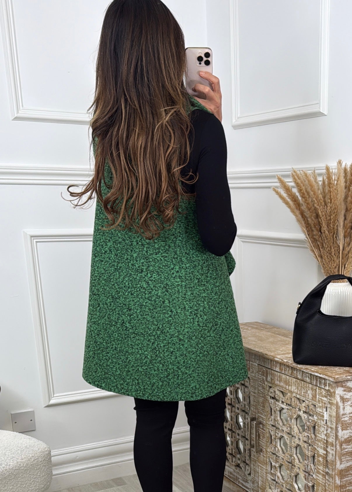 Zara Green Waterfall Waistcoat