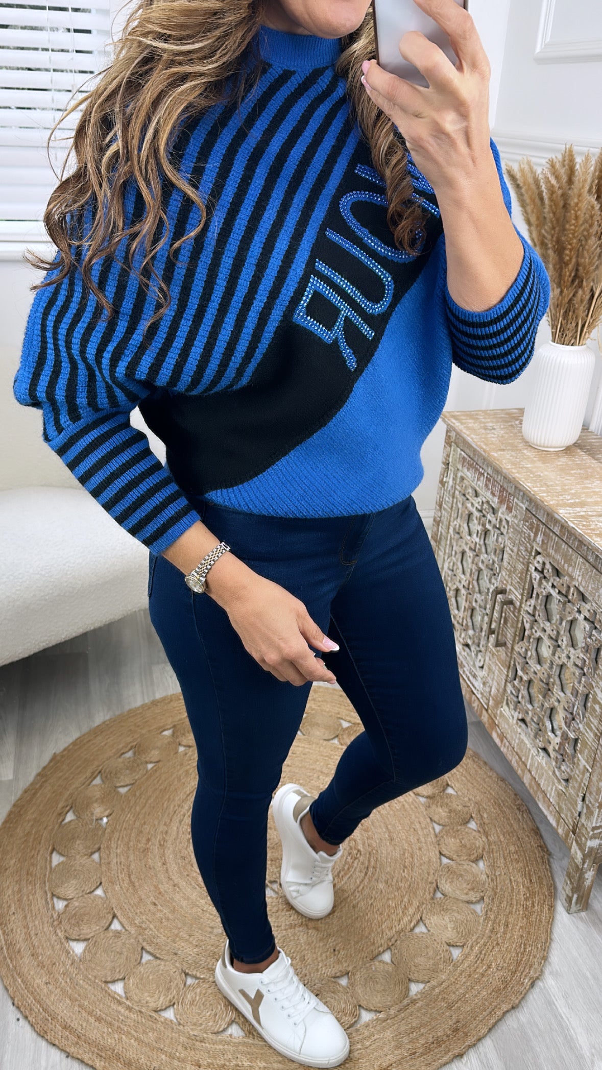 Vegas Blue AMOUR Striped Jumper