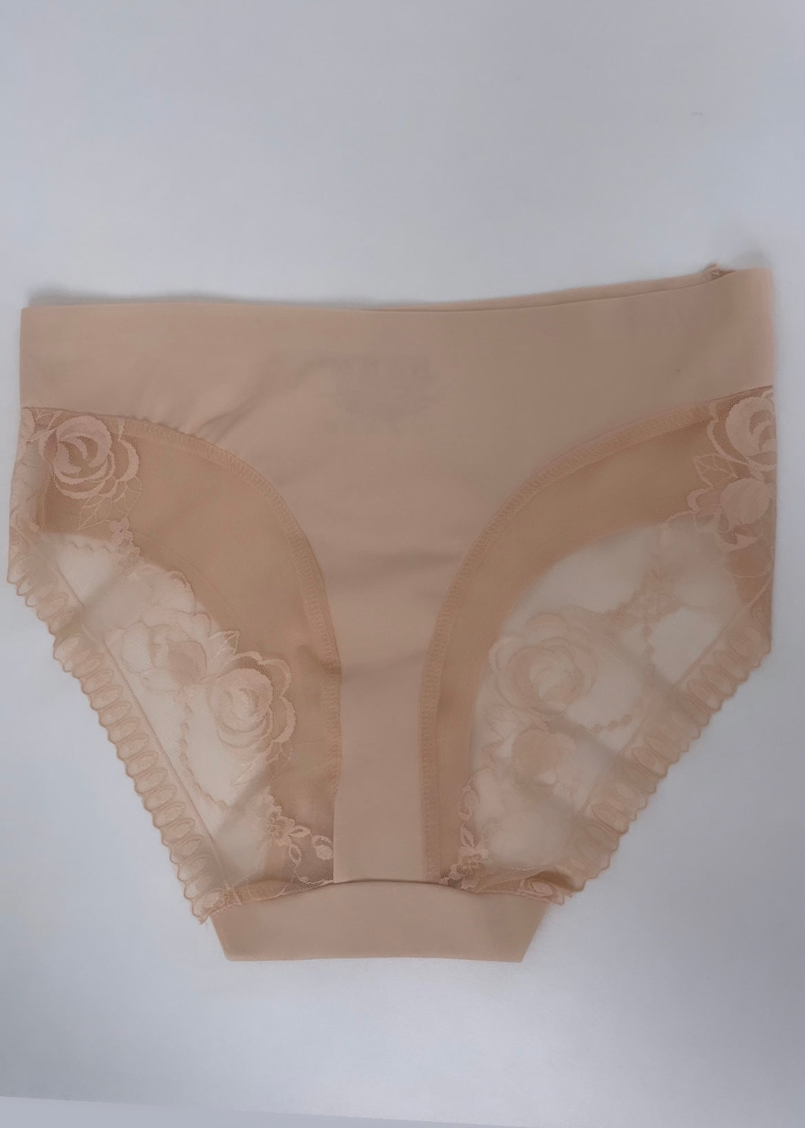 Adele Beige Lace Back Briefs