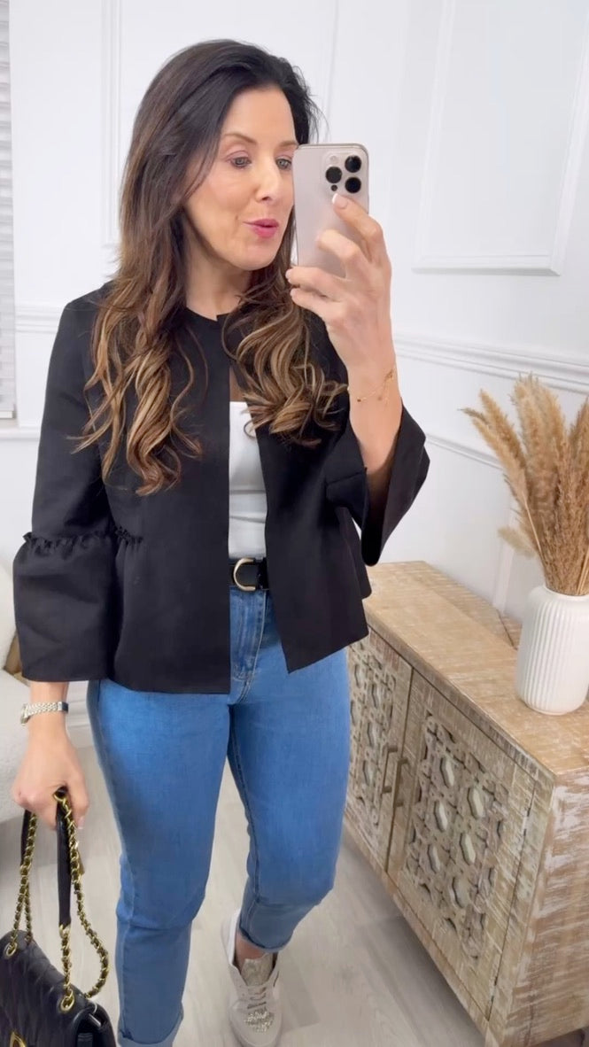 Phoenix Black Flute Sleeve Bolero
