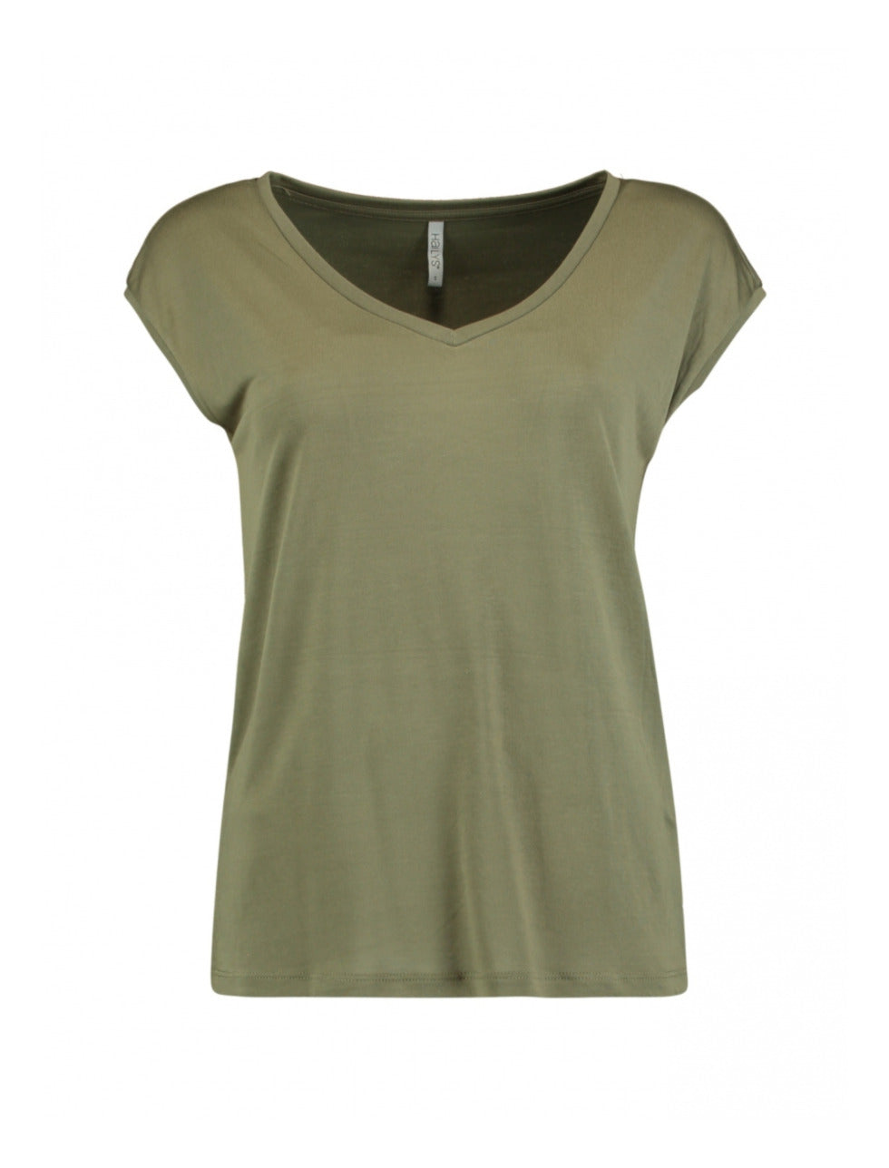 Piper Khaki V Neck T-Shirt