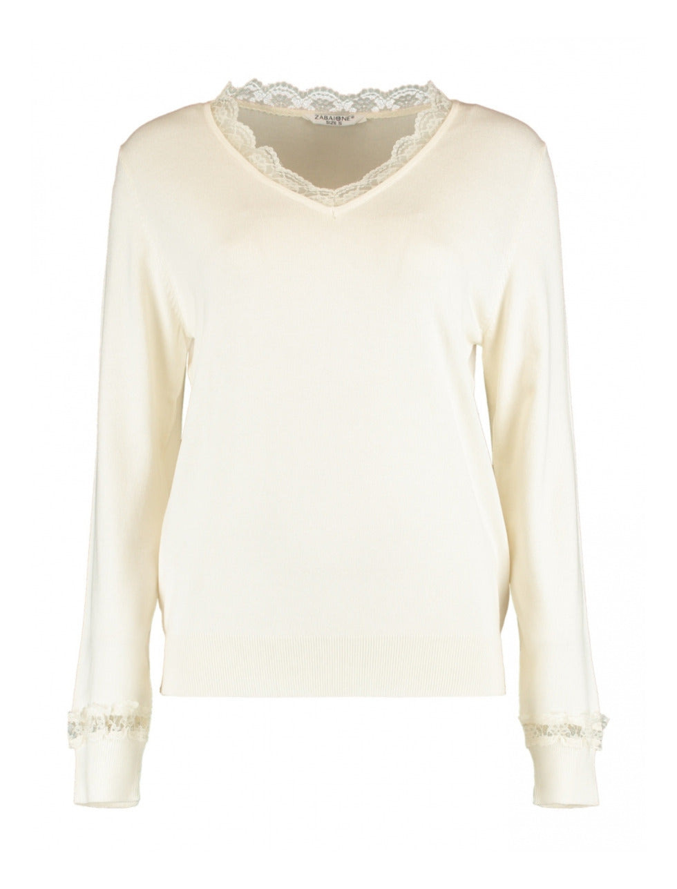Antonella Offwhite Lace Detail Pullover