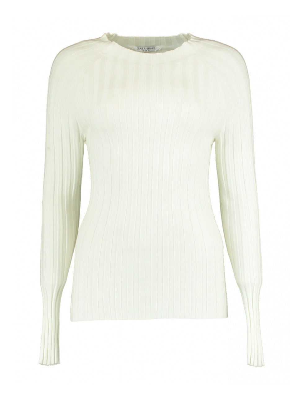 Margo Offwhite Ribbed Knit Top