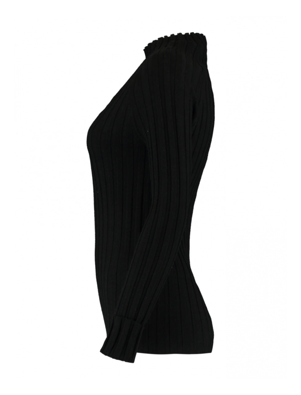 Margo Black Ribbed Knit Top