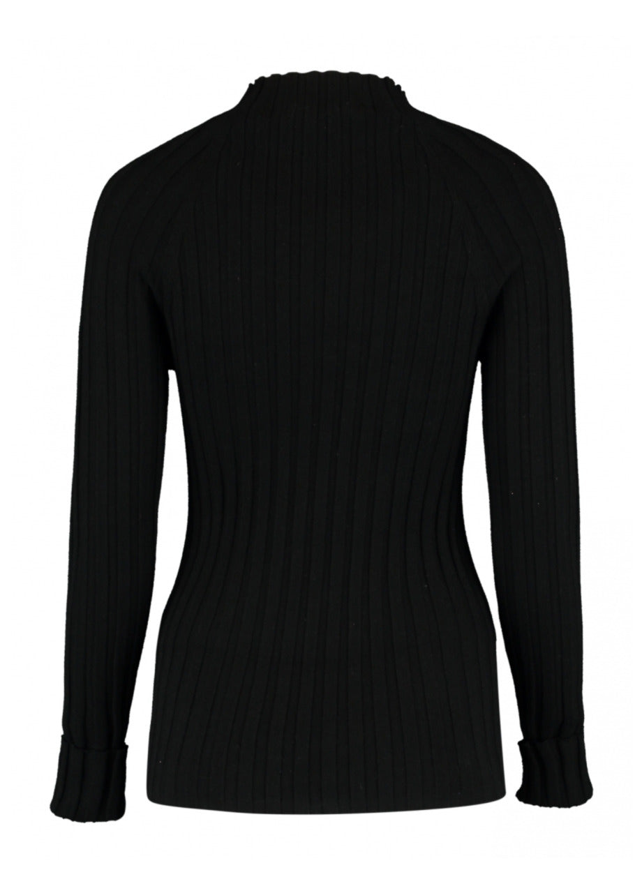 Margo Black Ribbed Knit Top