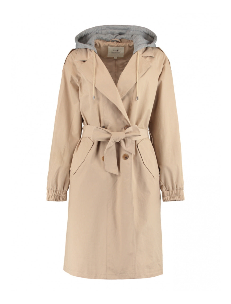 Rosalie Beige Hooded Trench Coat
