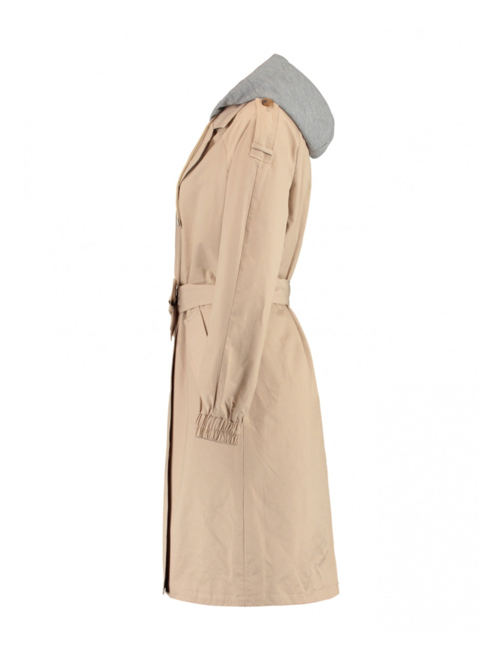 Rosalie Beige Hooded Trench Coat