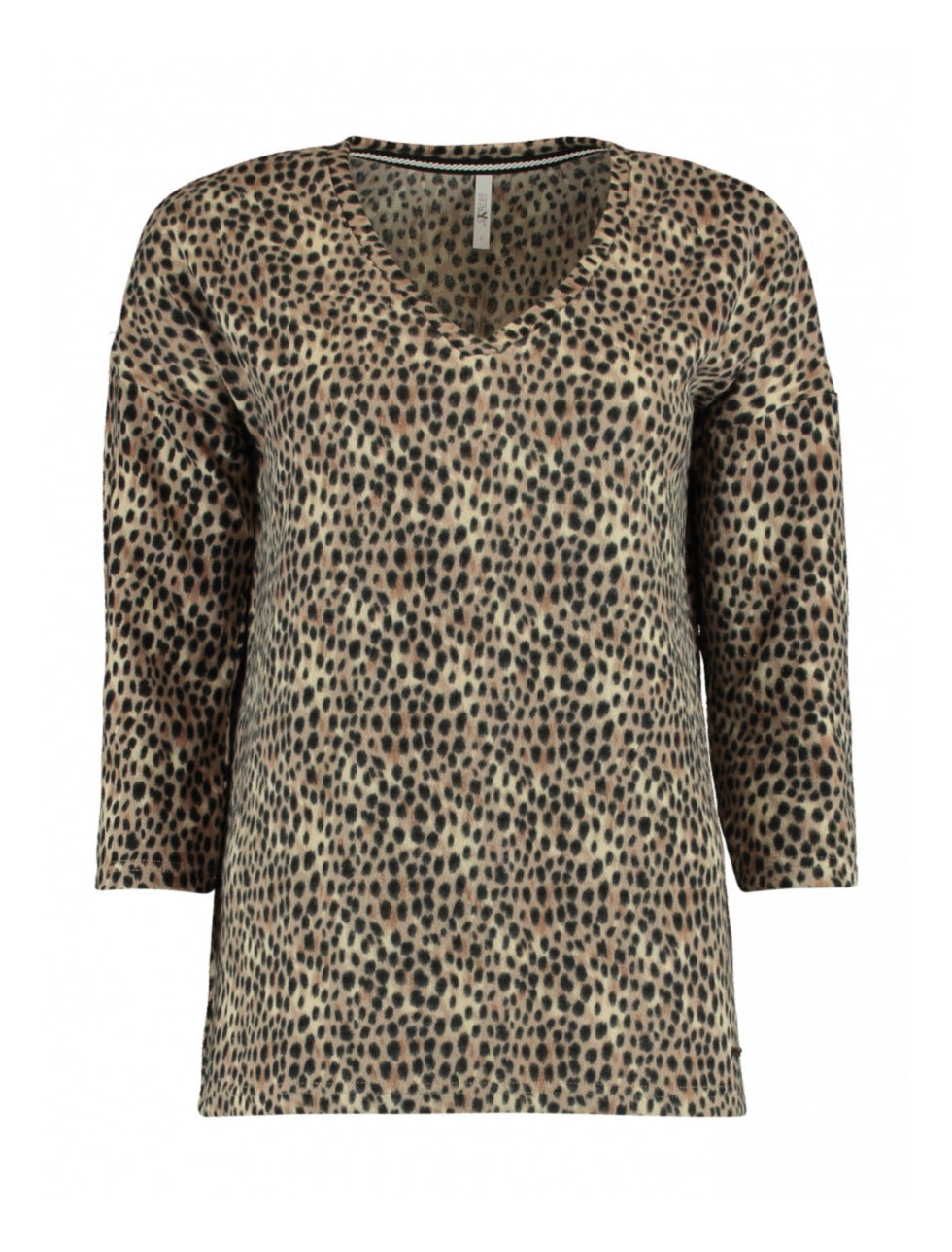Malia Beige Leopard Print Knit Top