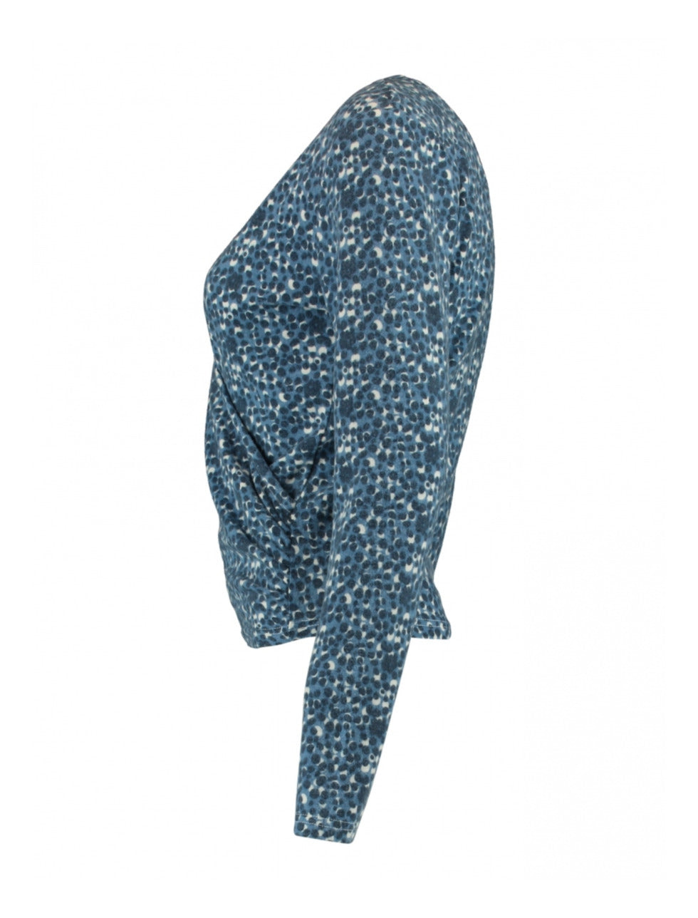 Amira Blue Dot Wrap Top