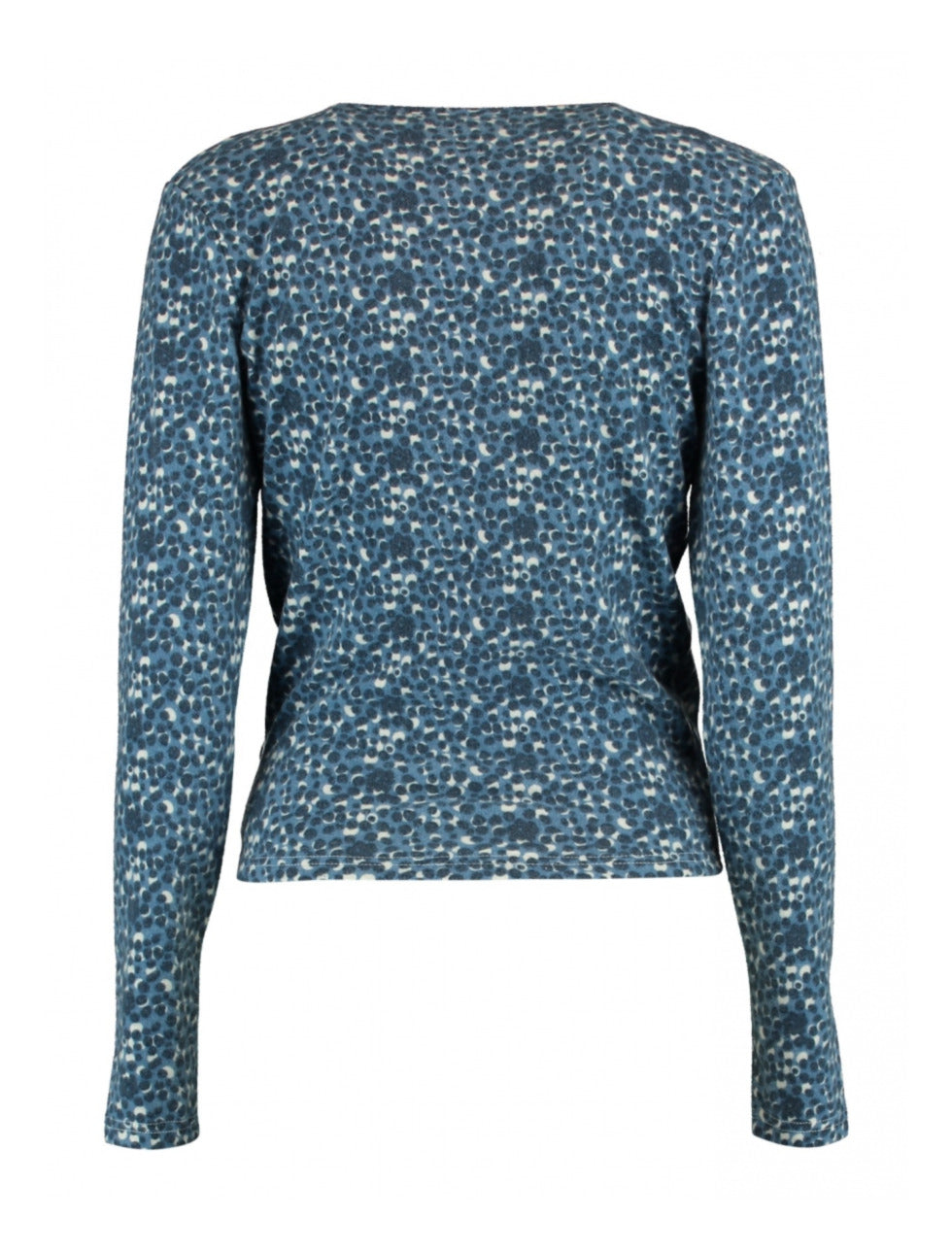 Amira Blue Dot Wrap Top