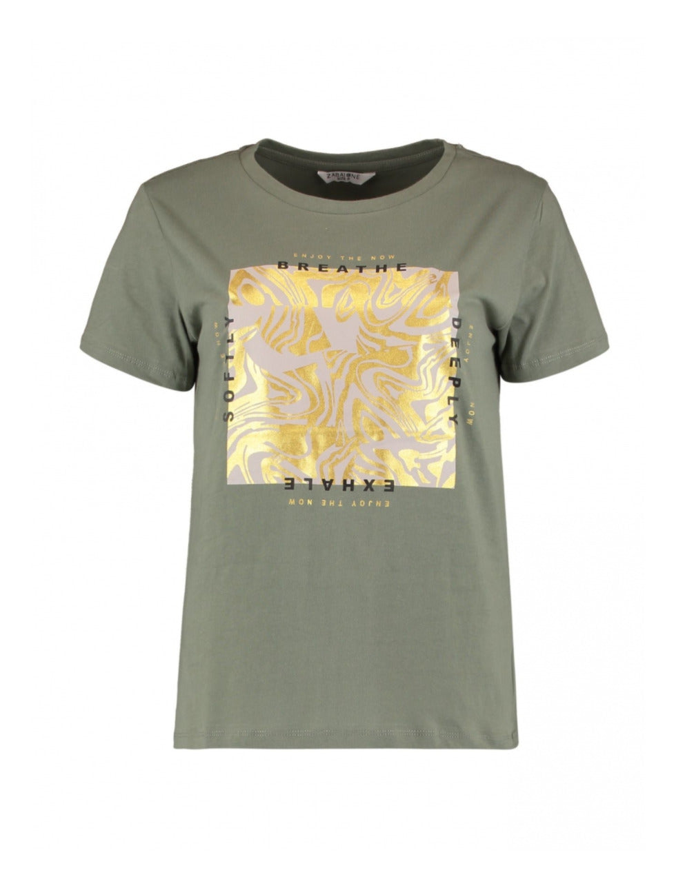 Brooklyn Khaki Foil Square T-Shirt