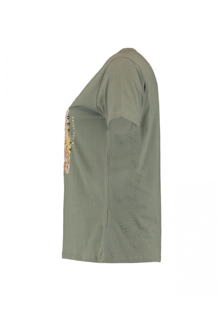 Brooklyn Khaki Foil Square T-Shirt